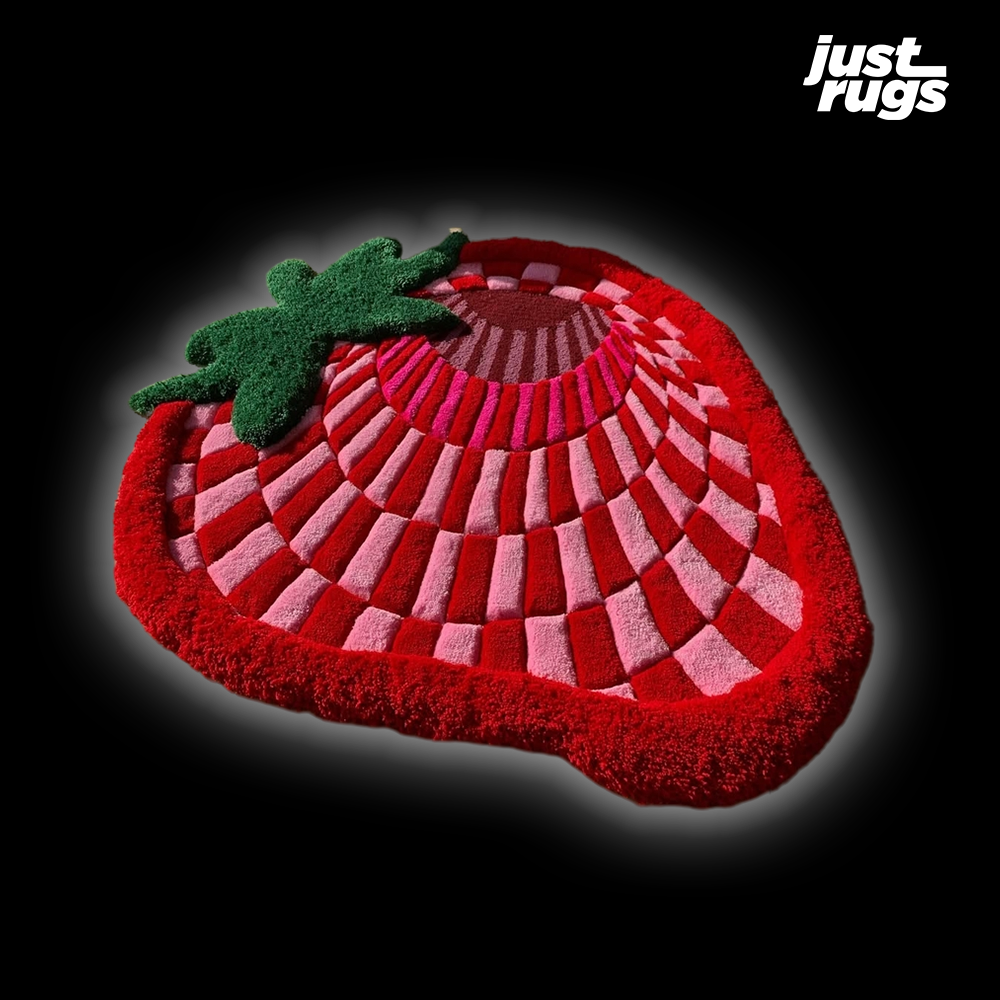 Fluffy 3D Tufted Abstract Strawberry Rug