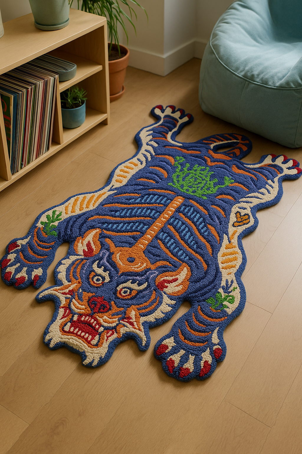Wild Tiger Mindnight Blue Striking Rug by Just Rugs