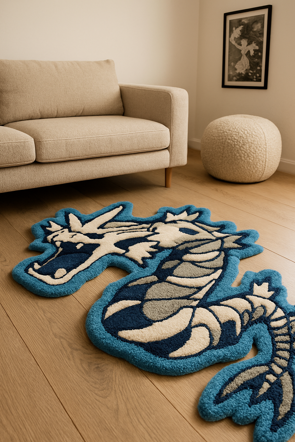 Gyarados Pokémon Hand-Tufted Rug