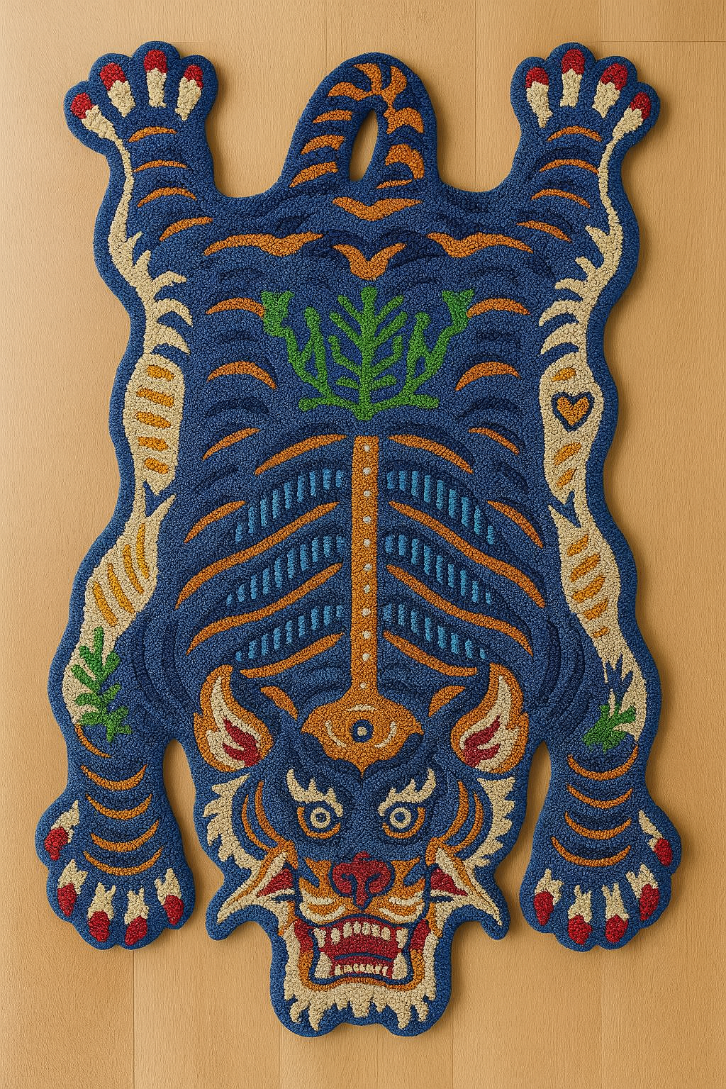 Wild Tiger Mindnight Blue Striking Rug by Just Rugs