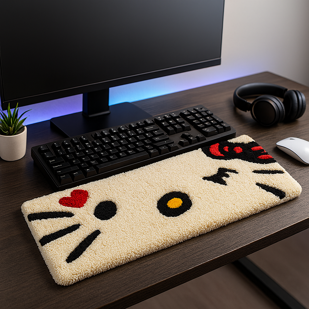 Red Hello Kitty Special Keyboard Rug
