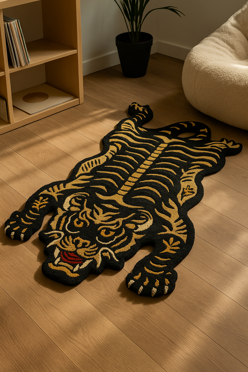 Wild Tiger Dark Goldenrod Striking Rug by Just Rugs