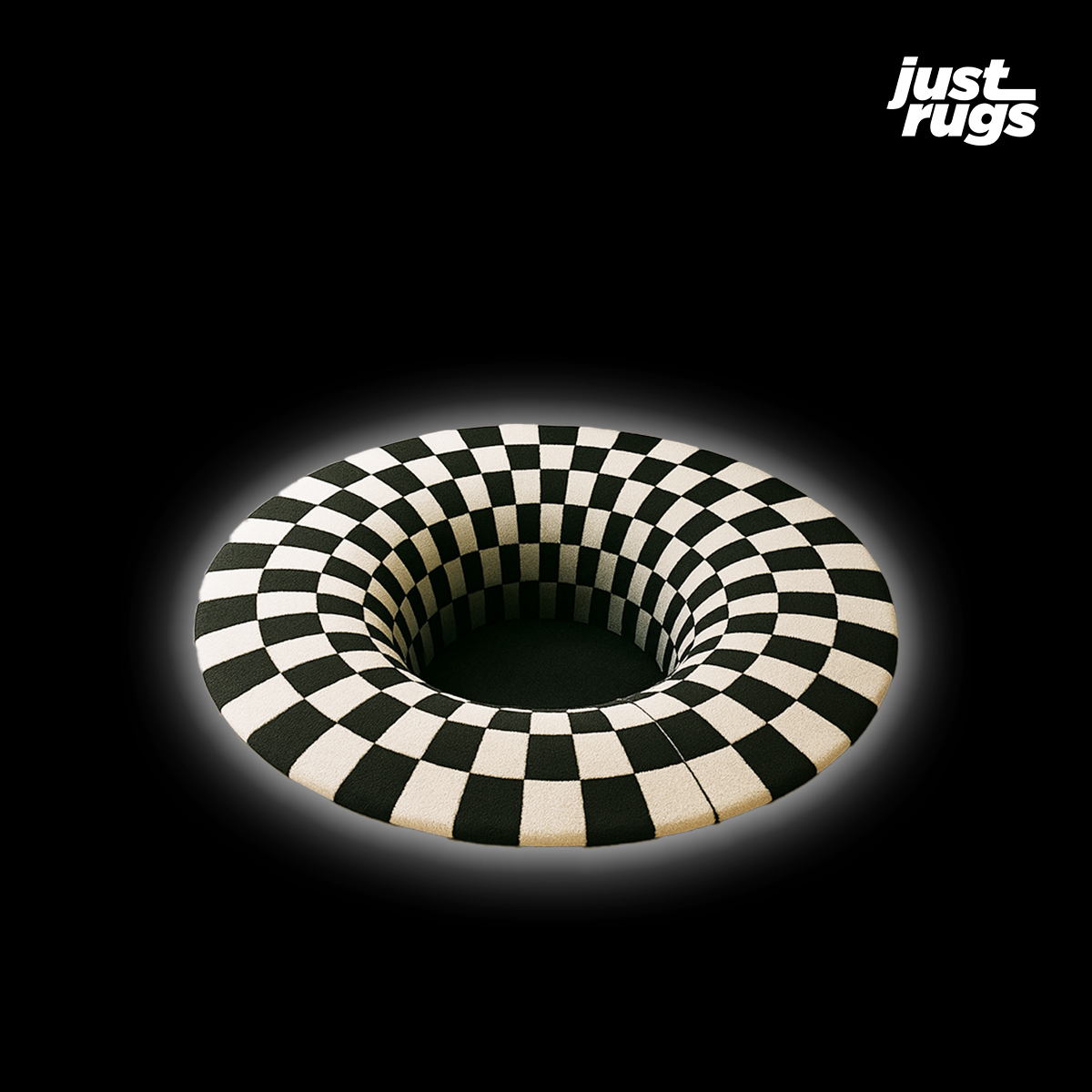 Vortex Optical Illusion B&G Rug by Just Rugs