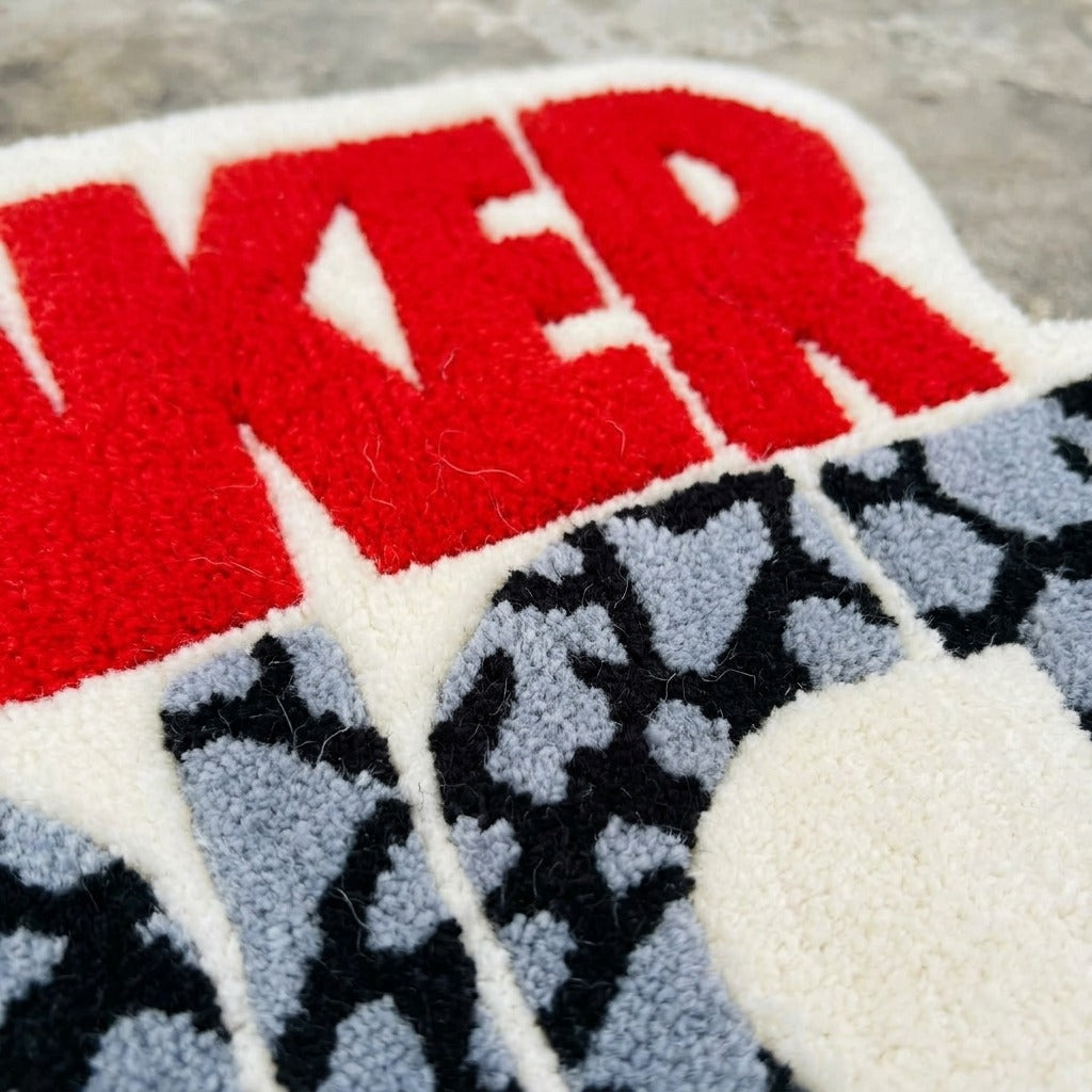 Sneaker Addict Rug – Streetwear Typography Statement Tufted Rug