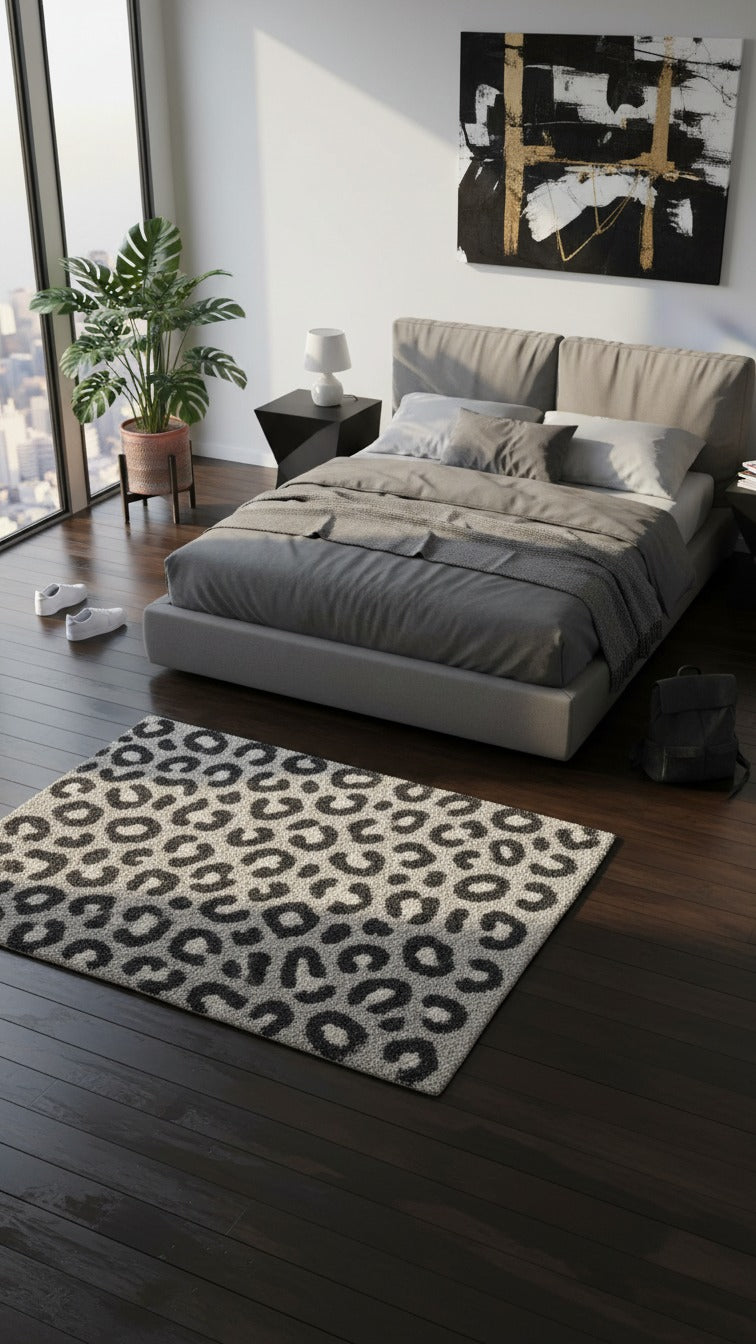 Leopard Print Shag Asaro Rug