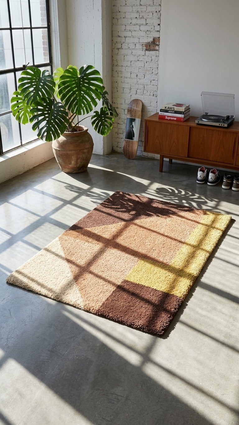 Jordan Modern Geometric Shag Area Rug