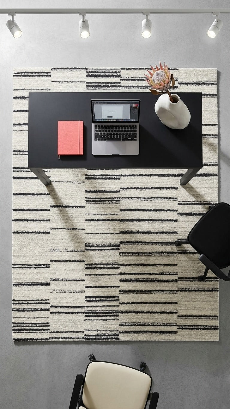Levine Modern Geometric Shag Area Rug