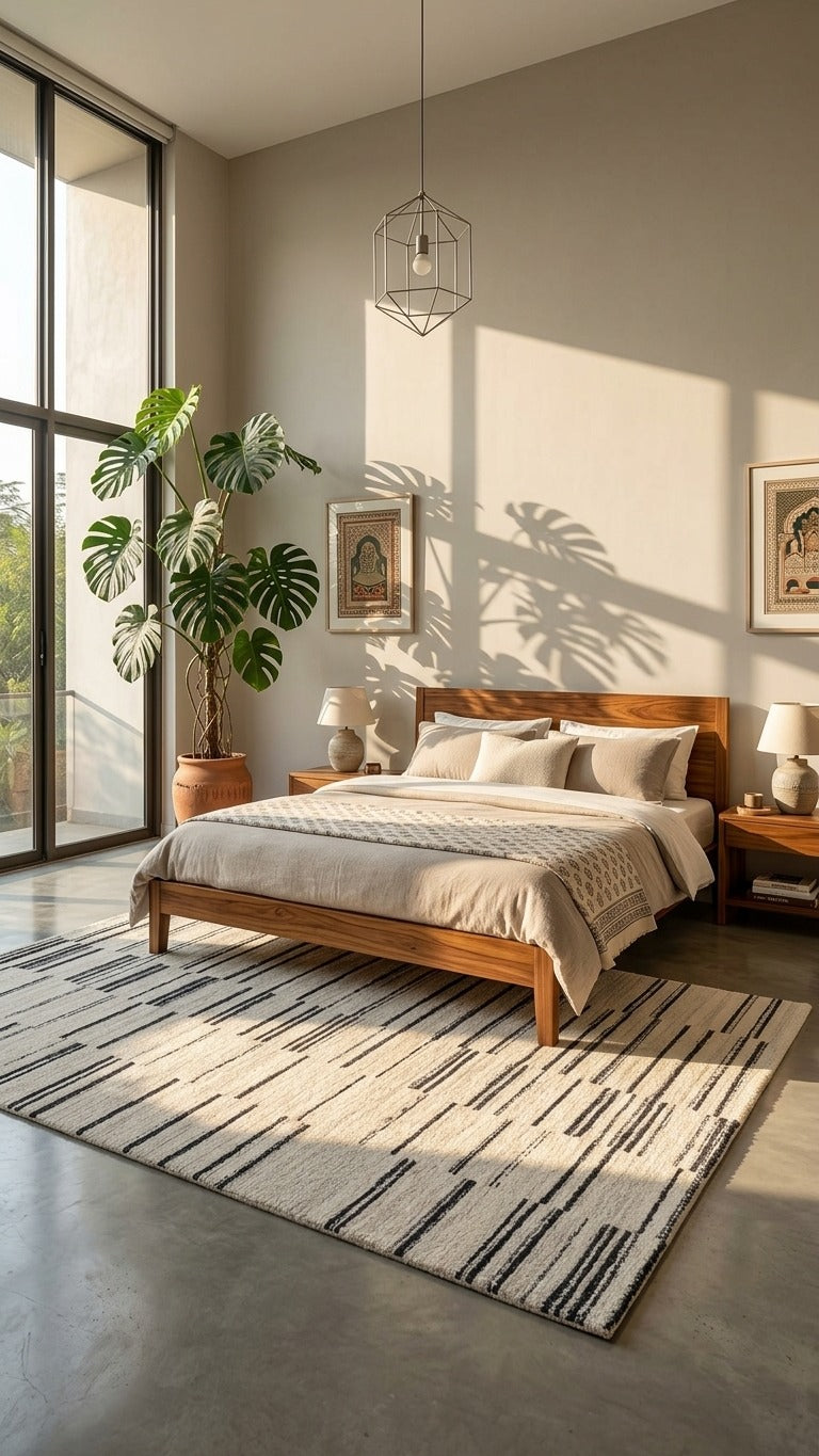 Levine Modern Geometric Shag Area Rug