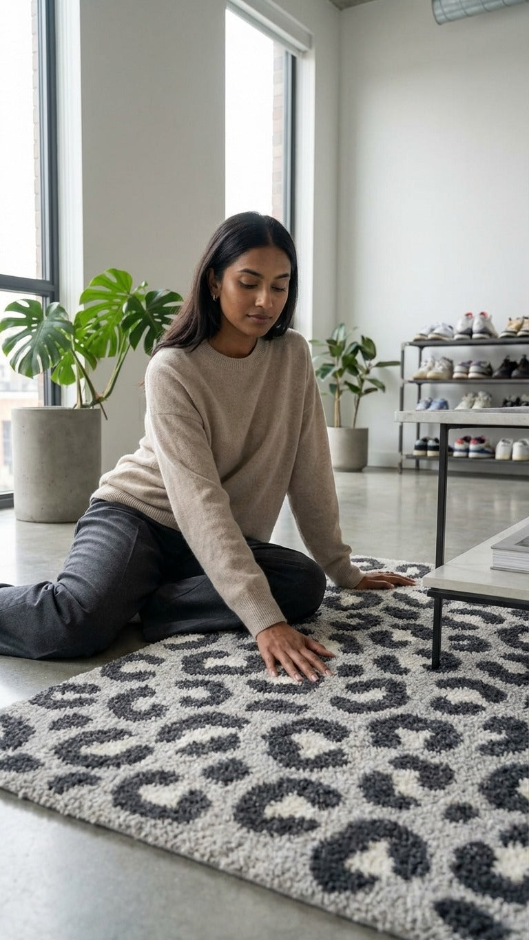 Leopard Print Shag Asaro Rug