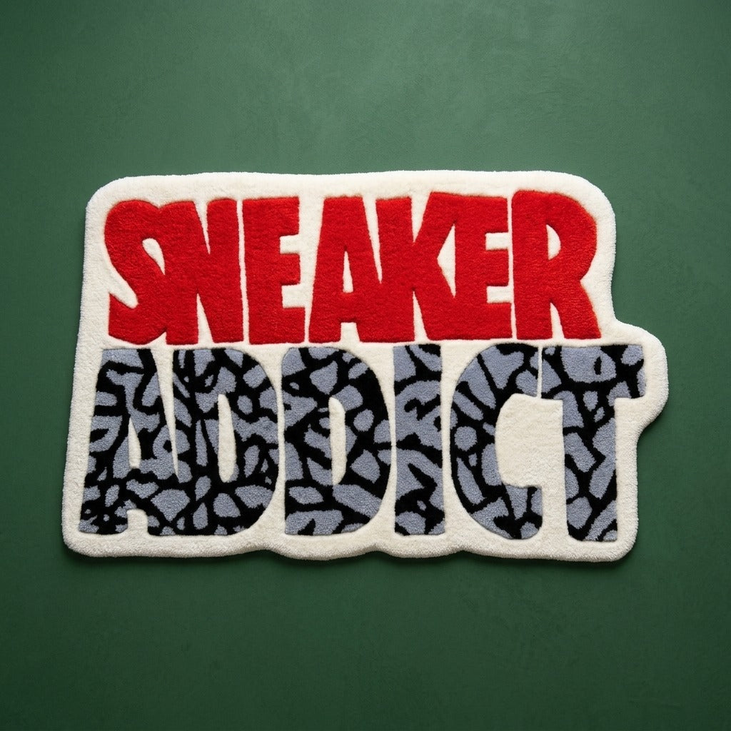 Sneaker Addict Rug – Streetwear Typography Statement Tufted Rug