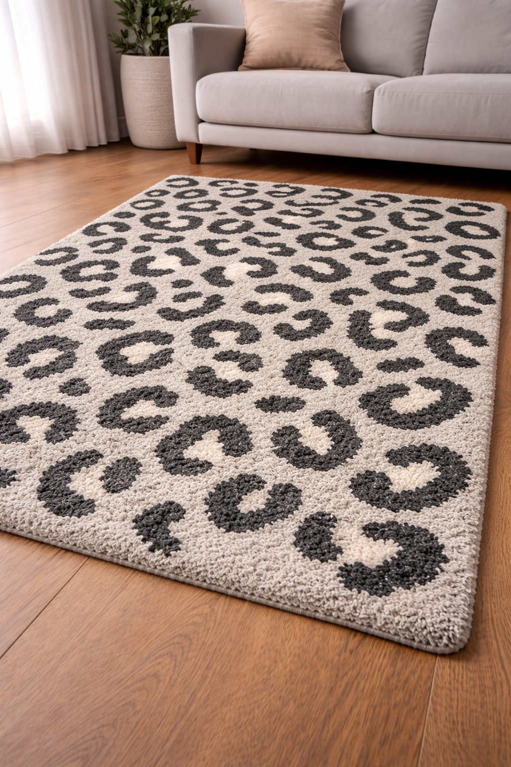 Leopard Print Shag Asaro Rug