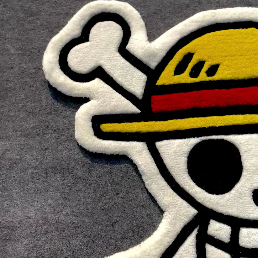 One Piece Luffy Skull Hand-Tufted Rug