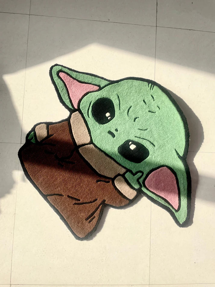 Baby Yoda Middle Finger Rug