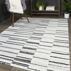 Levine Modern Geometric Shag Area Rug