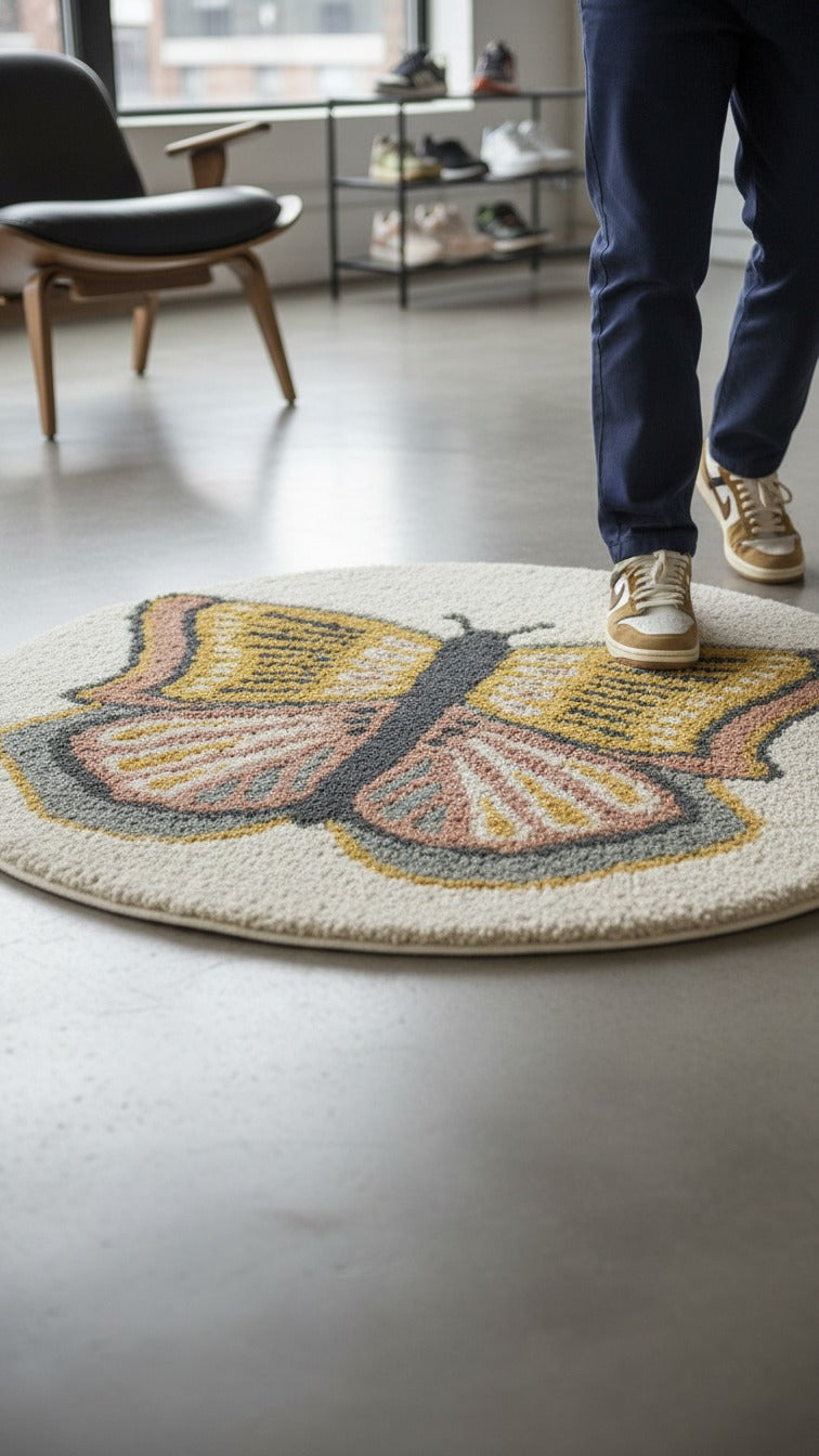 Sofia Kids Butterfly Shag Area Rug