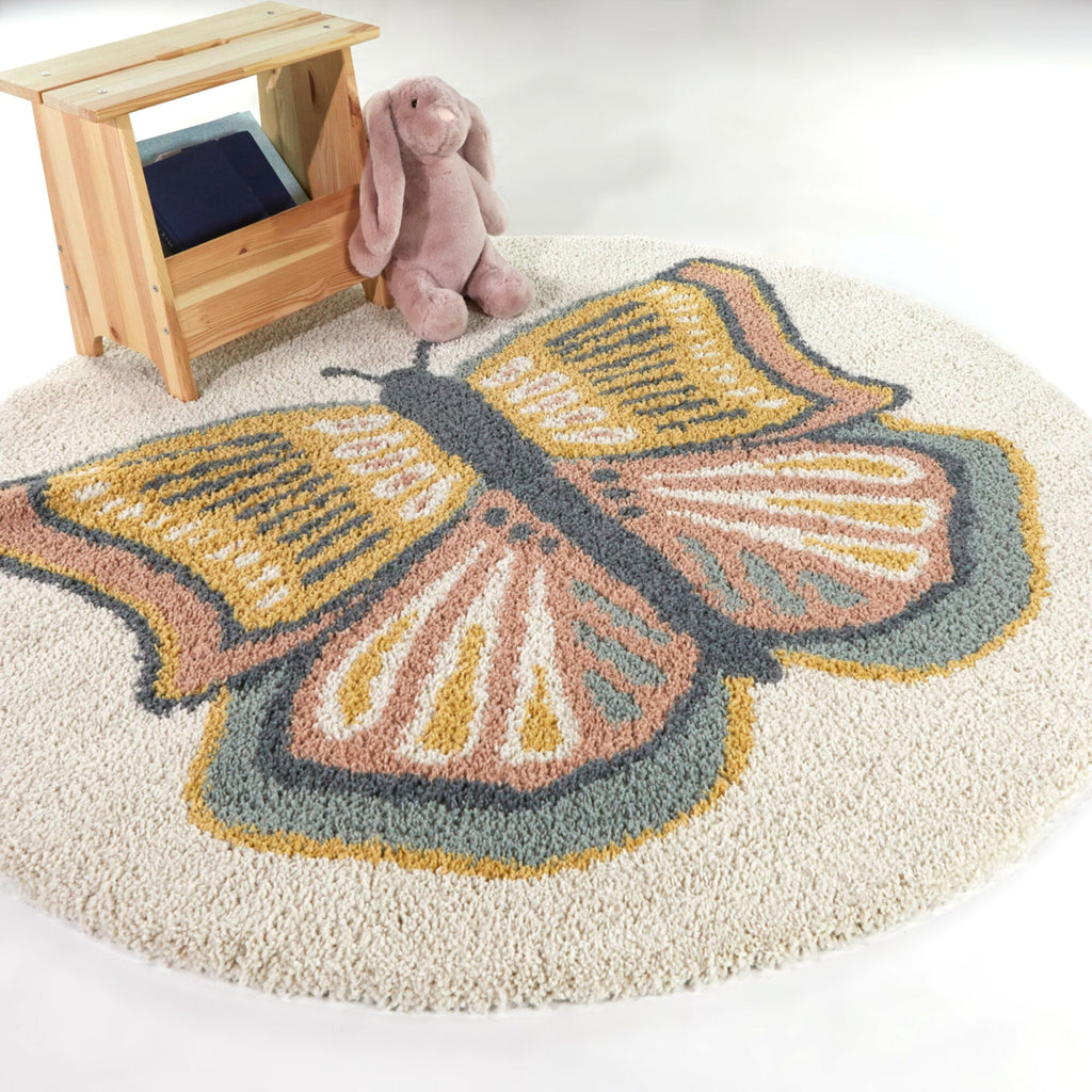 Sofia Kids Butterfly Shag Area Rug