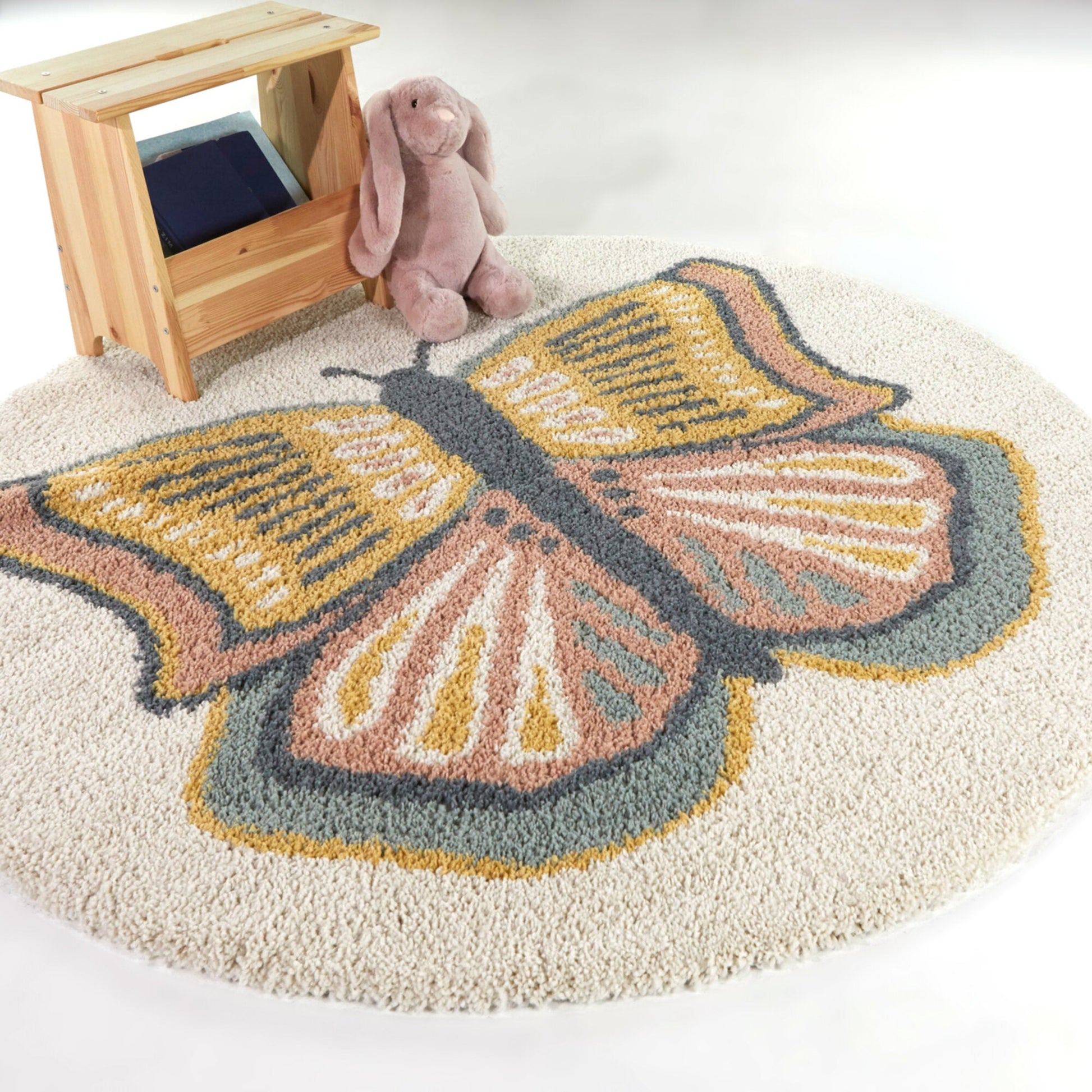 Sofia Kids Butterfly Shag Area Rug