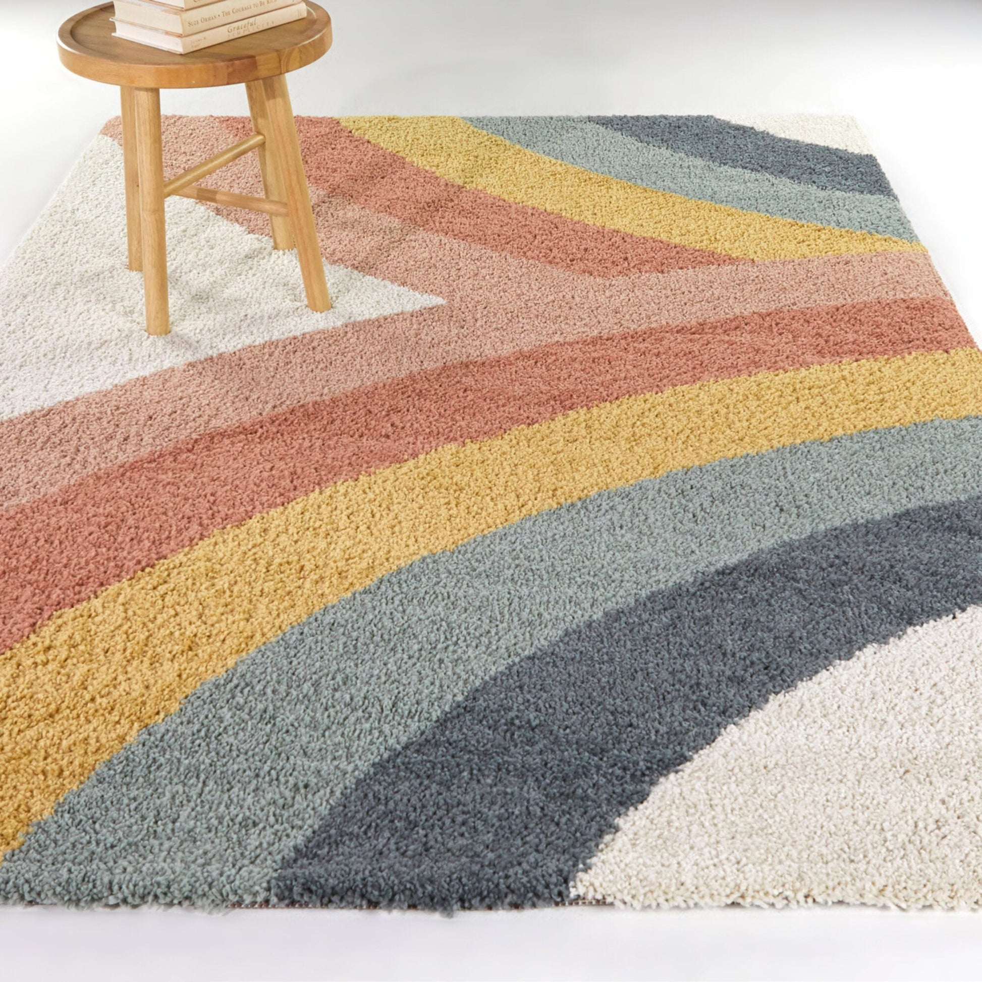 Eva Kids Rainbow Shag Area Rug