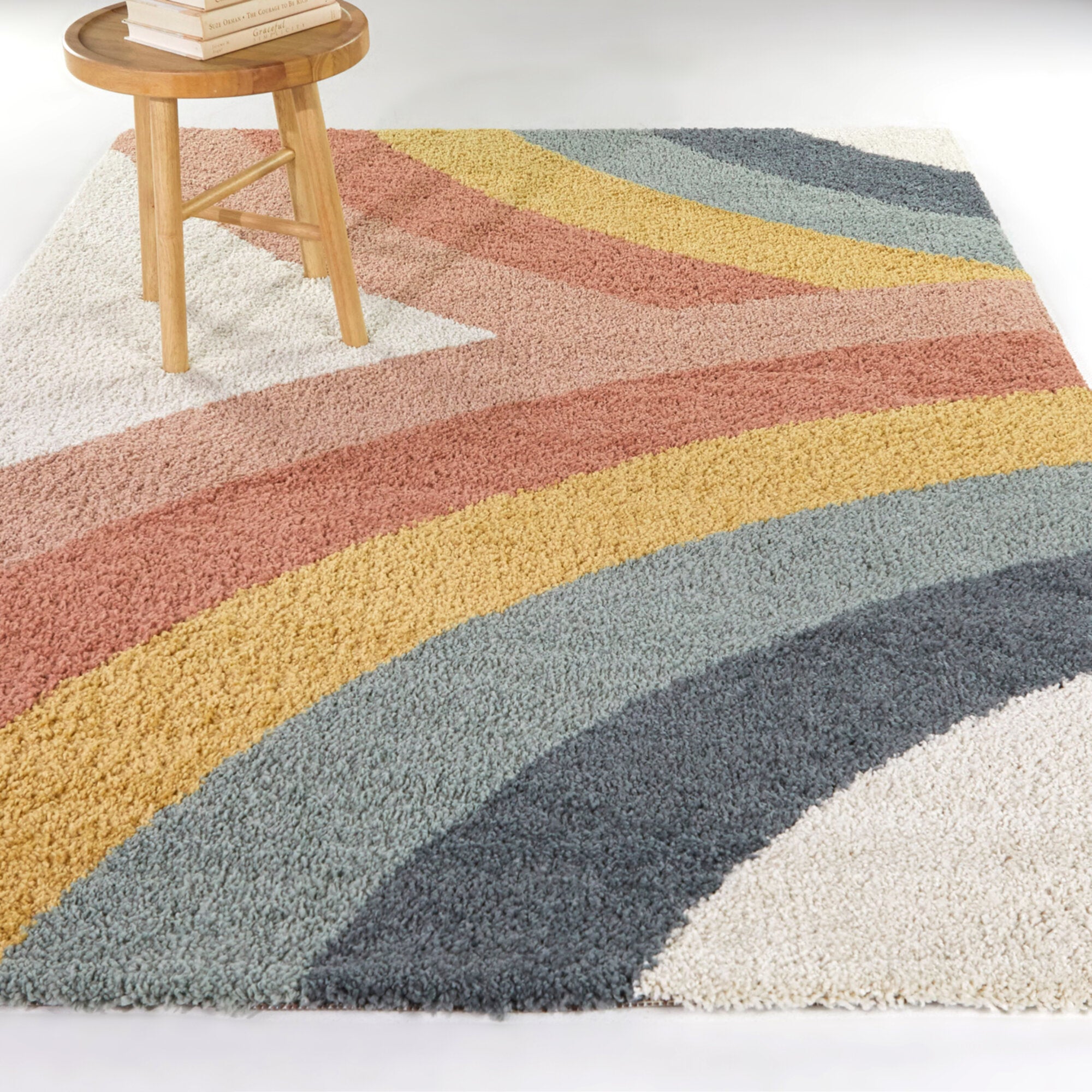 Eva Kids Rainbow Shag Area Rug