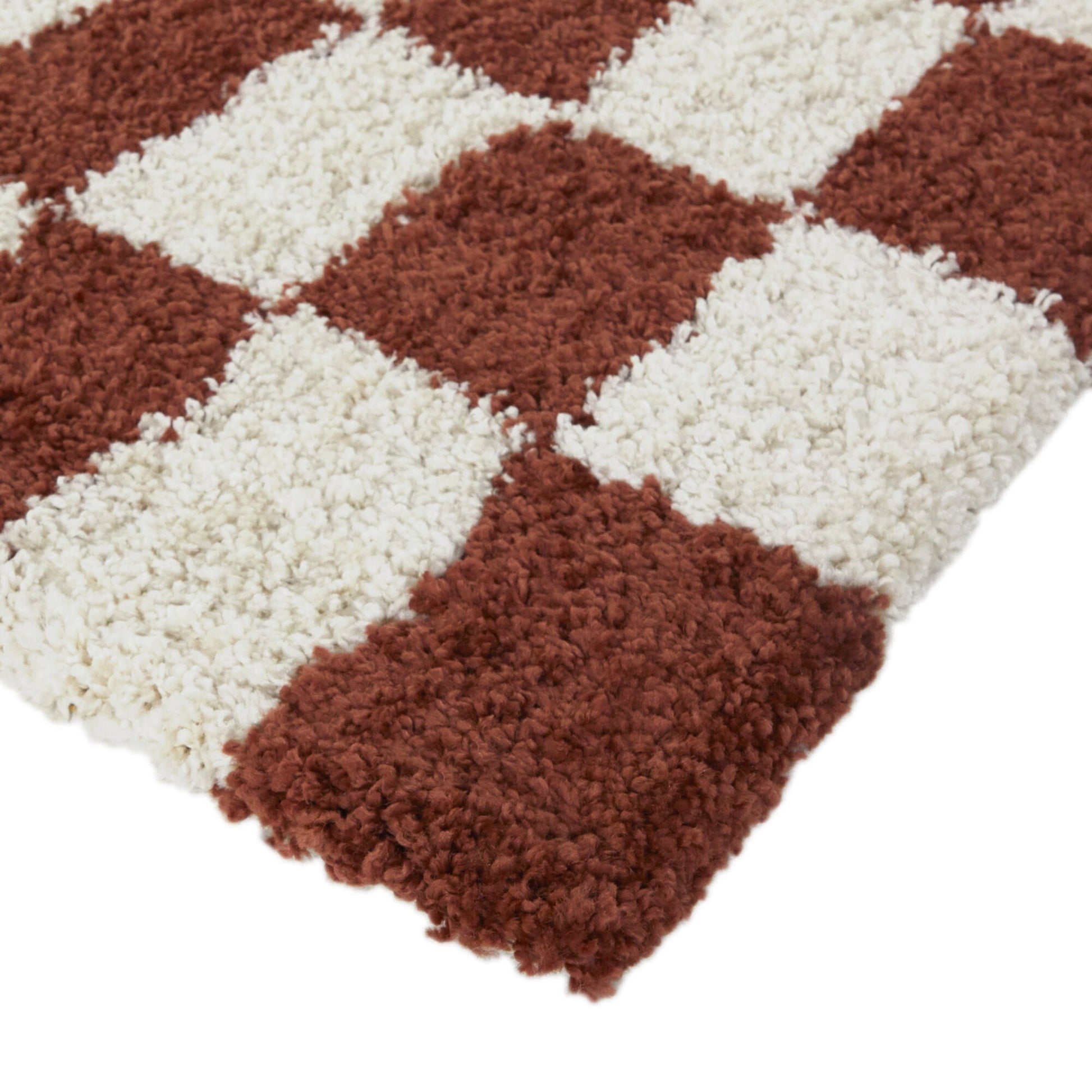 Luther Modern Checkered Shag Area Rug