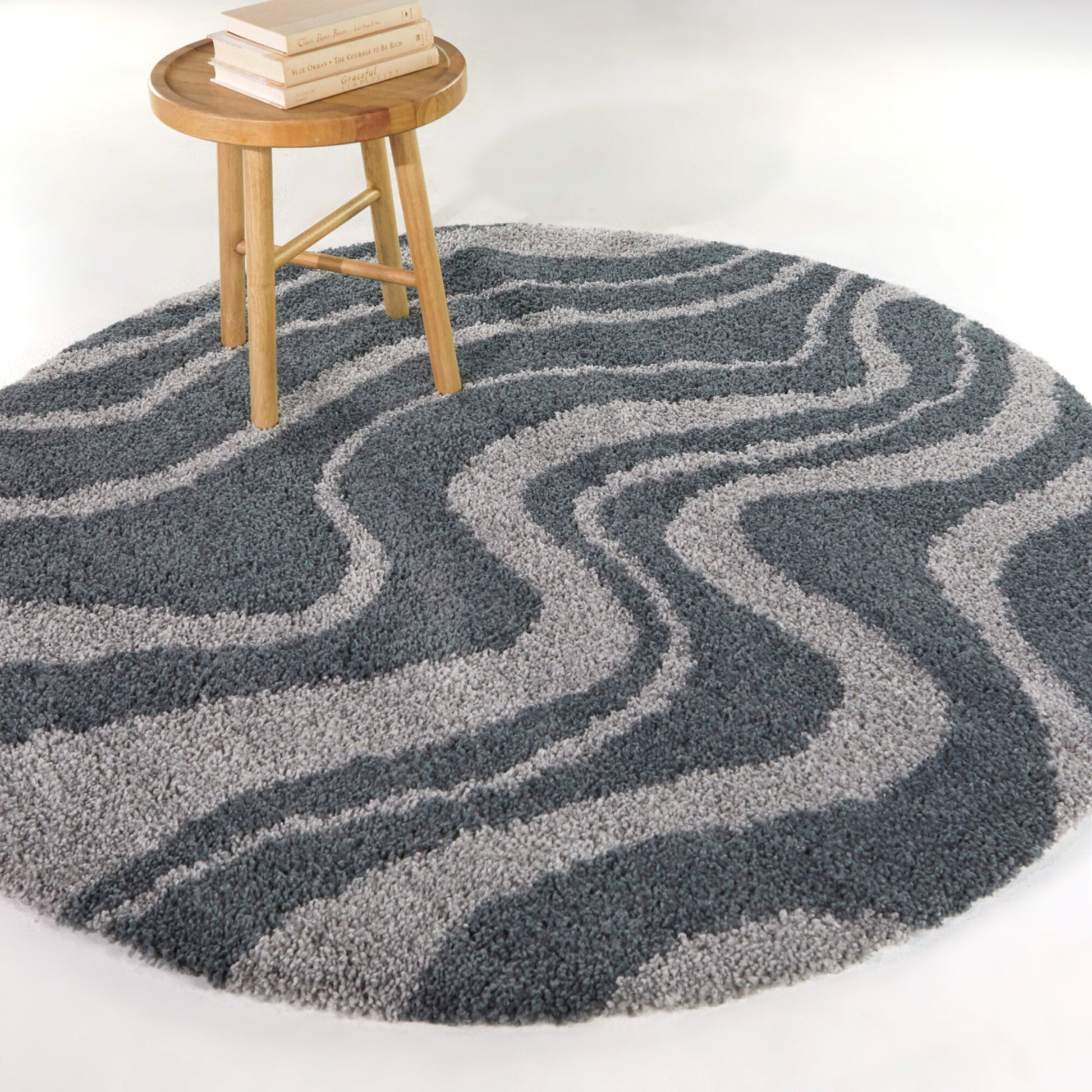 Veloso Abstract Striped Shag Area Rug