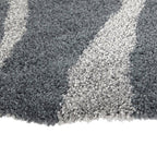 Veloso Abstract Striped Shag Area Rug