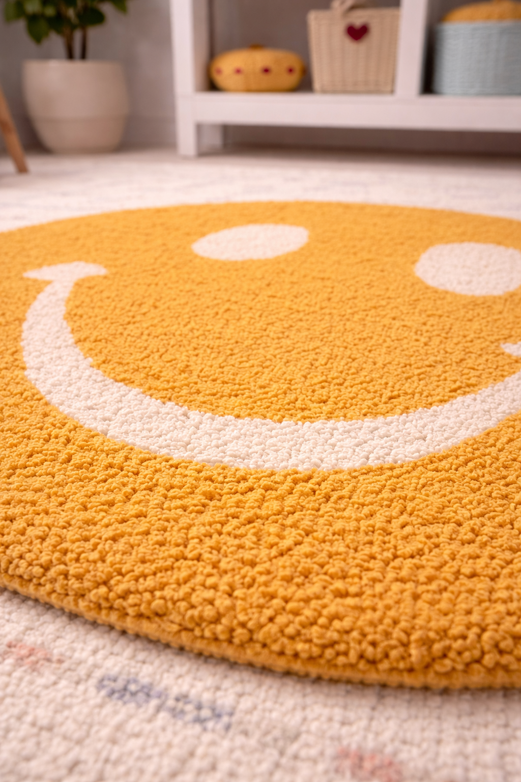 Smiley Kids Smiling Shag Area Rug
