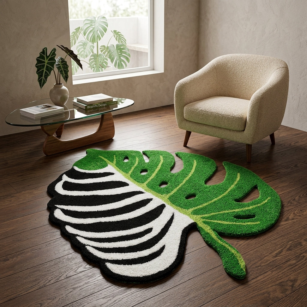 Irregular Monstera Leaf Skeleton Shaped Rug – Just Rugs