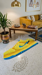 3D Sneaker Rug– Yellow Blue Streetwear Aesthetic Tufted Rug
