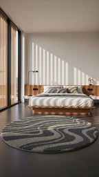 Veloso Abstract Striped Shag Area Rug