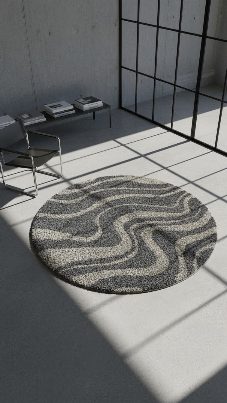 Veloso Abstract Striped Shag Area Rug