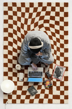 Luther Modern Checkered Shag Area Rug