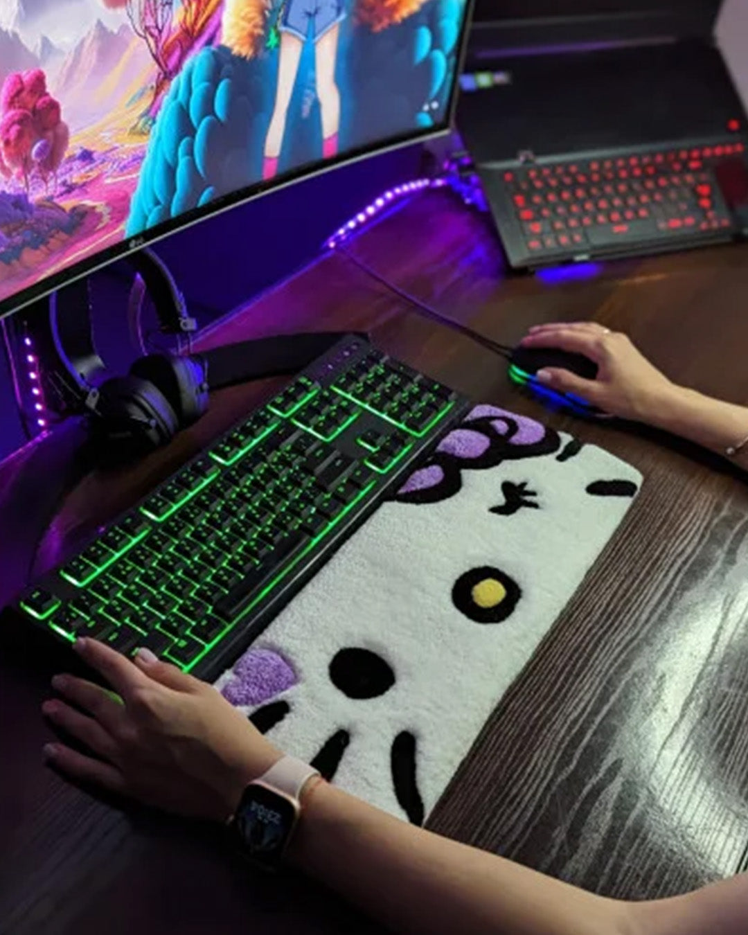 Hello Kitty Purple Special Keyboard Rug