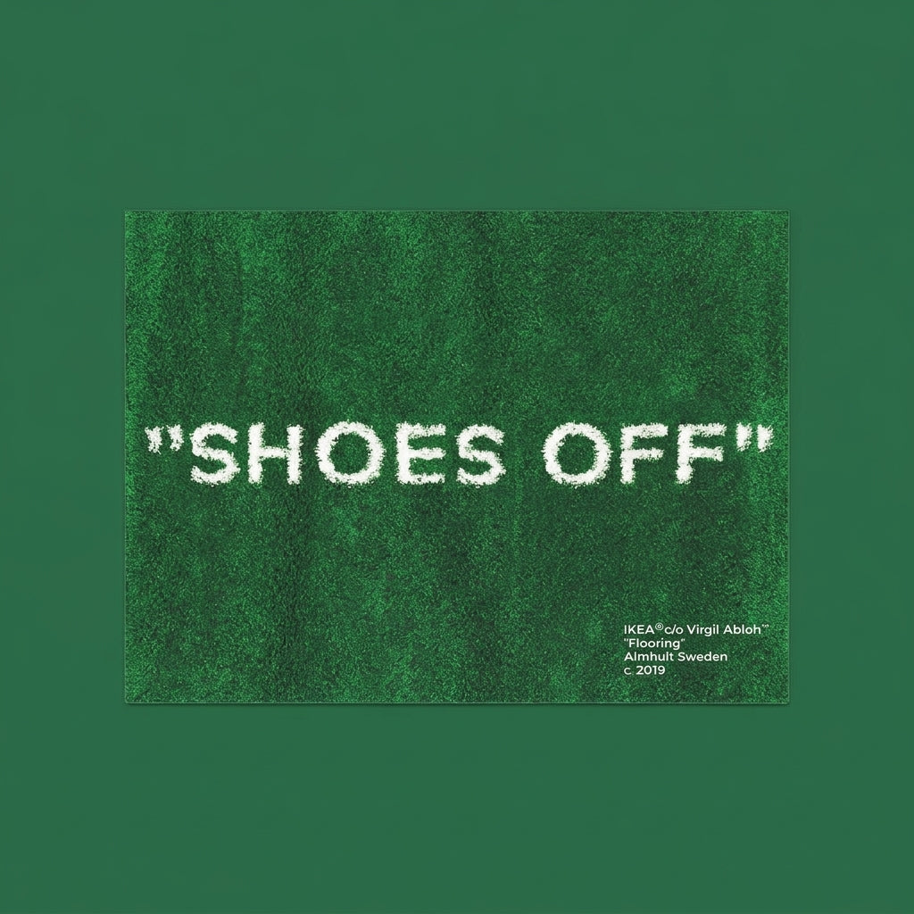 “Shoes Off” Inspired Rug – Green Grass Streetwear Aesthetic Rug