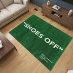 “Shoes Off” Inspired Rug – Green Grass Streetwear Aesthetic Rug