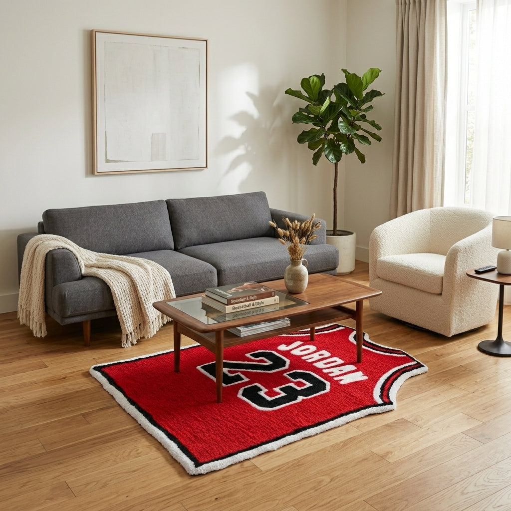 Basketball Jersey Rug – 23 Sports Icon Aesthetic Tufted Rug