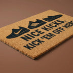 Nice Kicks Doormat – Sneakerhead Entry Rug “Kick ‘Em Off Here”