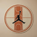 Basketball Court Inspired Round Rug – Minimal Sport Aesthetic Rug