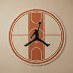 Basketball Court Inspired Round Rug – Minimal Sport Aesthetic Rug