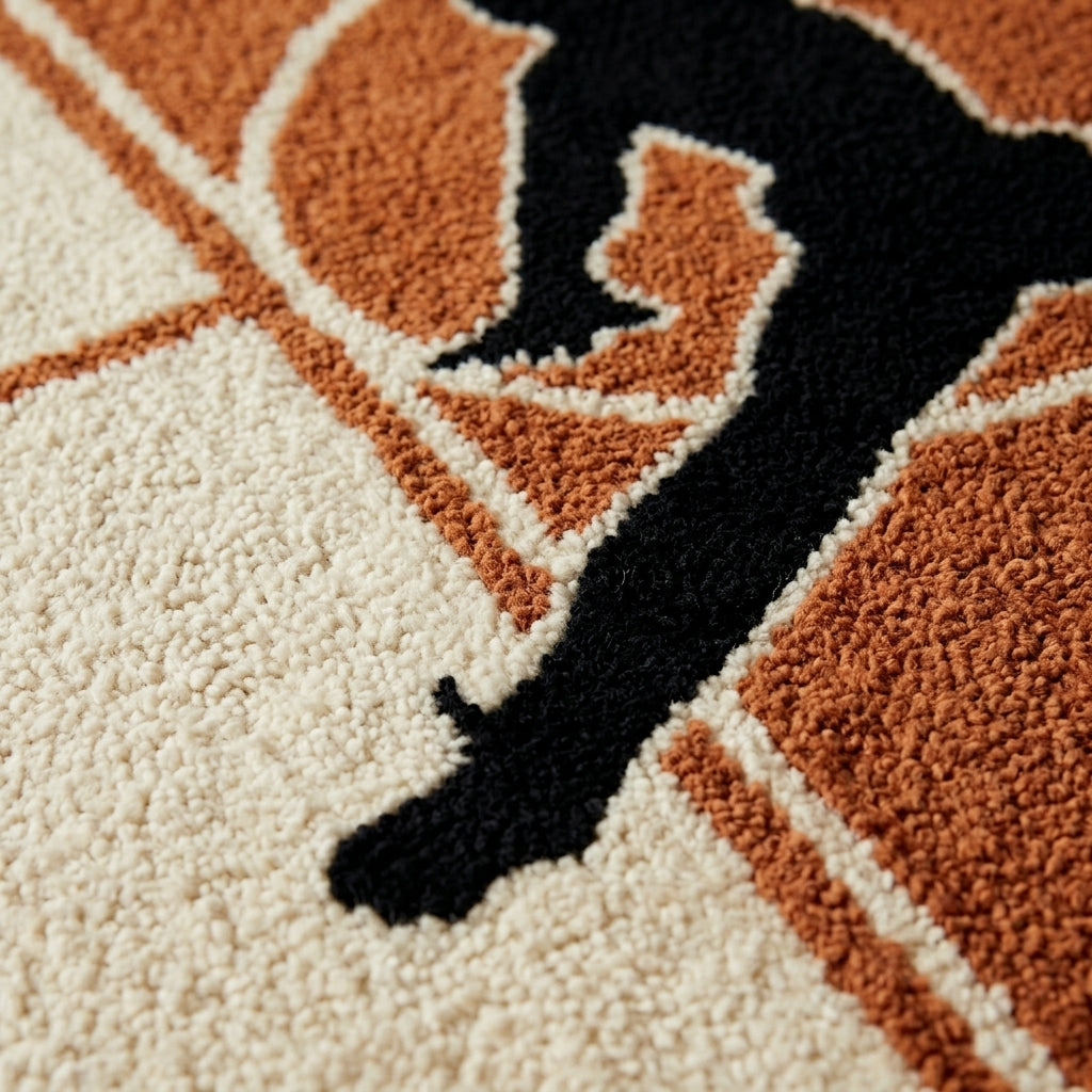 Basketball Court Inspired Round Rug – Minimal Sport Aesthetic Rug