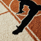Basketball Court Inspired Round Rug – Minimal Sport Aesthetic Rug