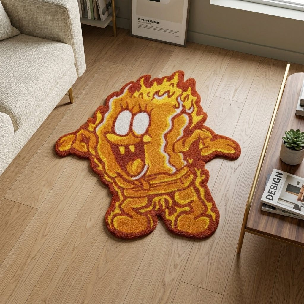 Spongebob Fire rug