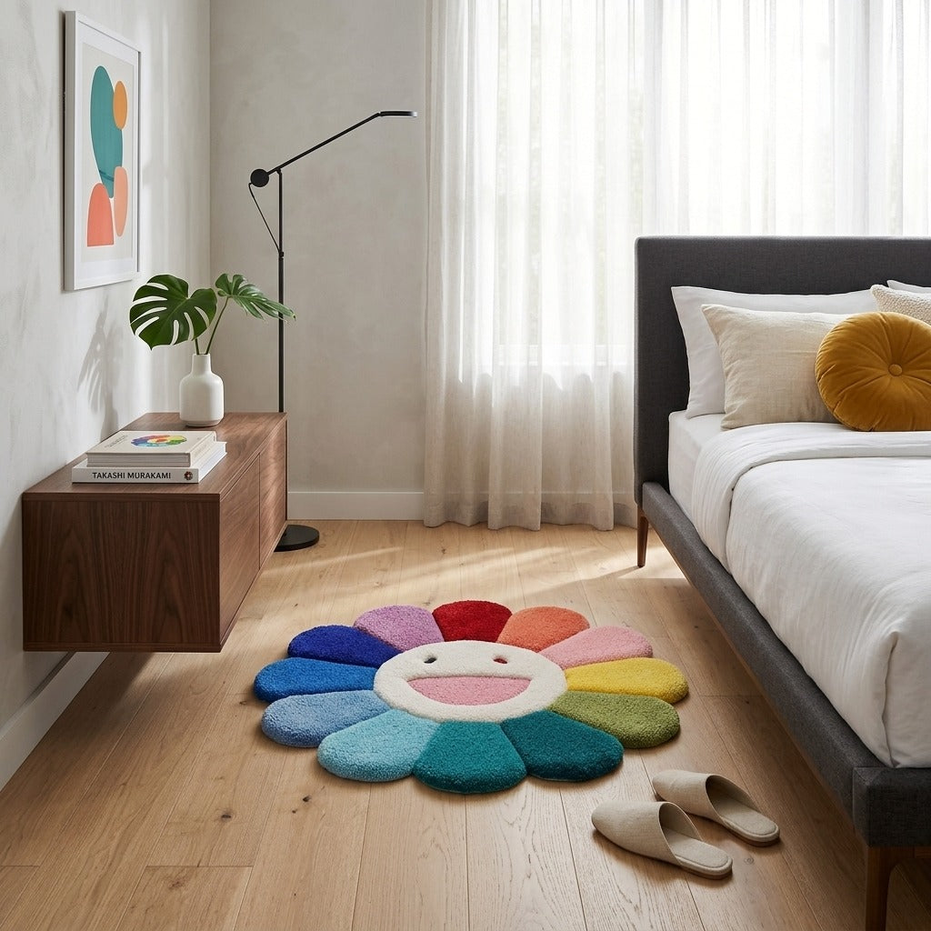 Fluffy Tufted Flower Rug