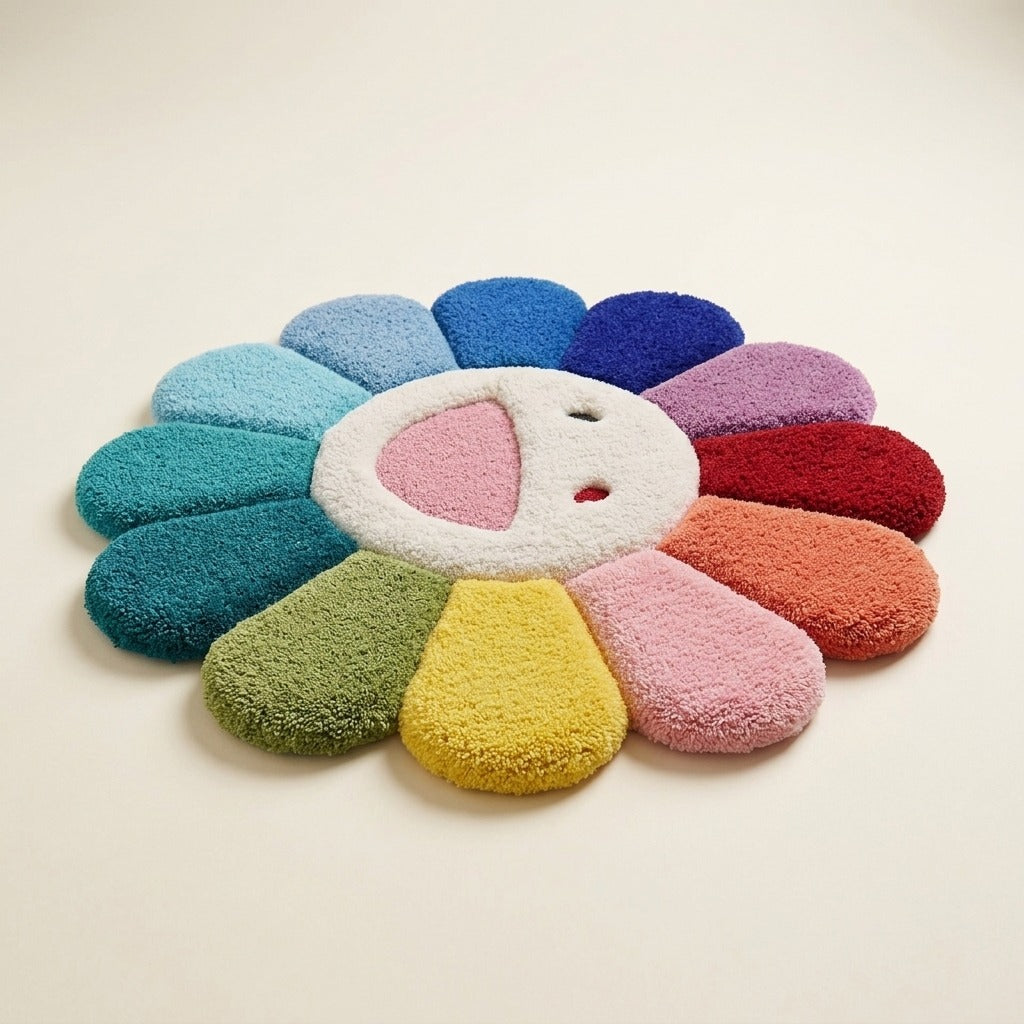 Fluffy Tufted Flower Rug
