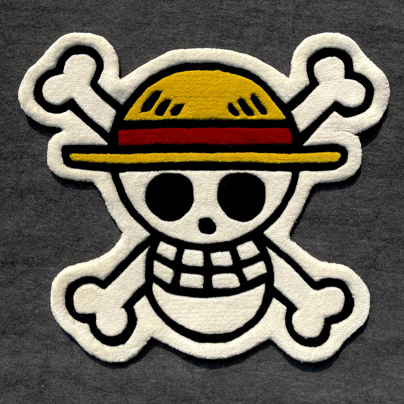 One Piece Luffy Skull Hand-Tufted Rug