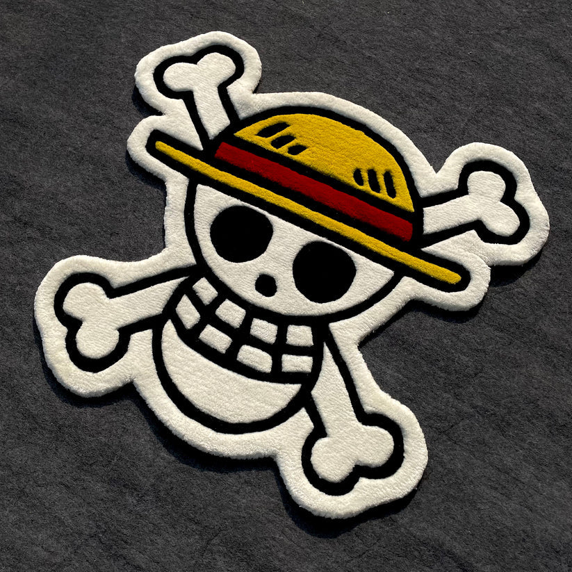 One Piece Luffy Skull Hand-Tufted Rug