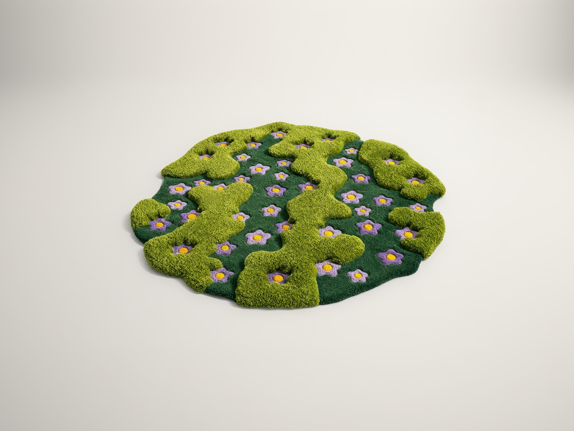 Ripple Spectrum Wave Rug – Purple Bloom Edition