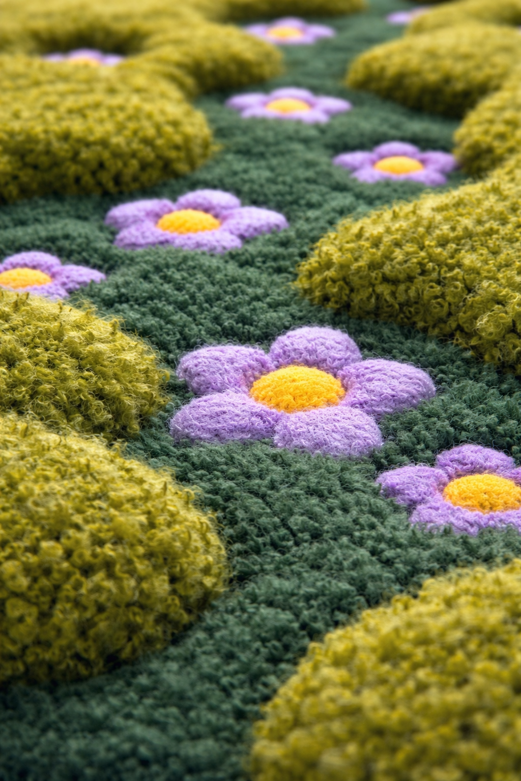 Ripple Spectrum Wave Rug – Purple Bloom Edition