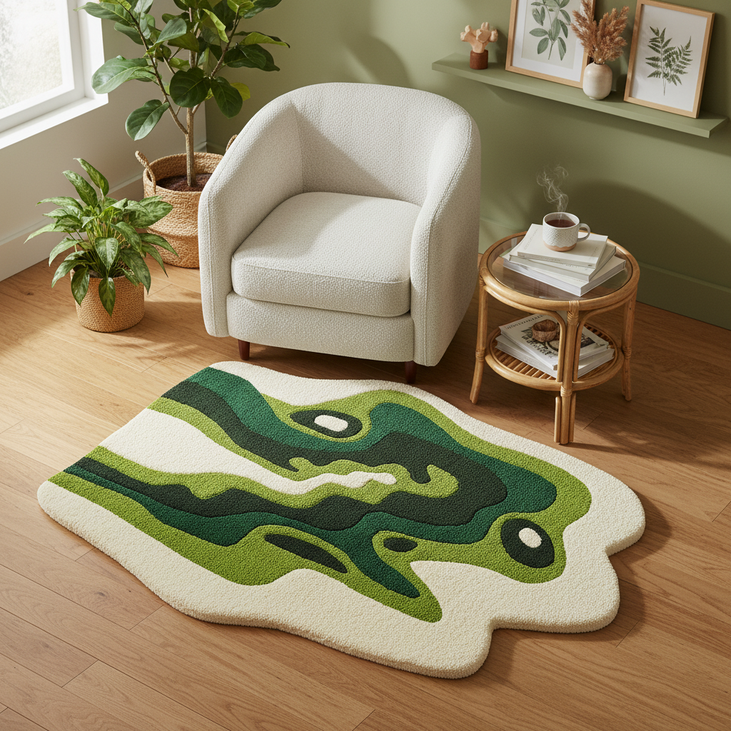 Green Moss Tufted Rug
