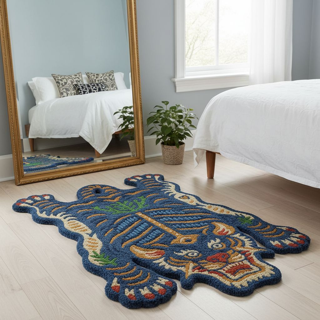 Wild Tiger Mindnight Blue Striking Rug by Just Rugs
